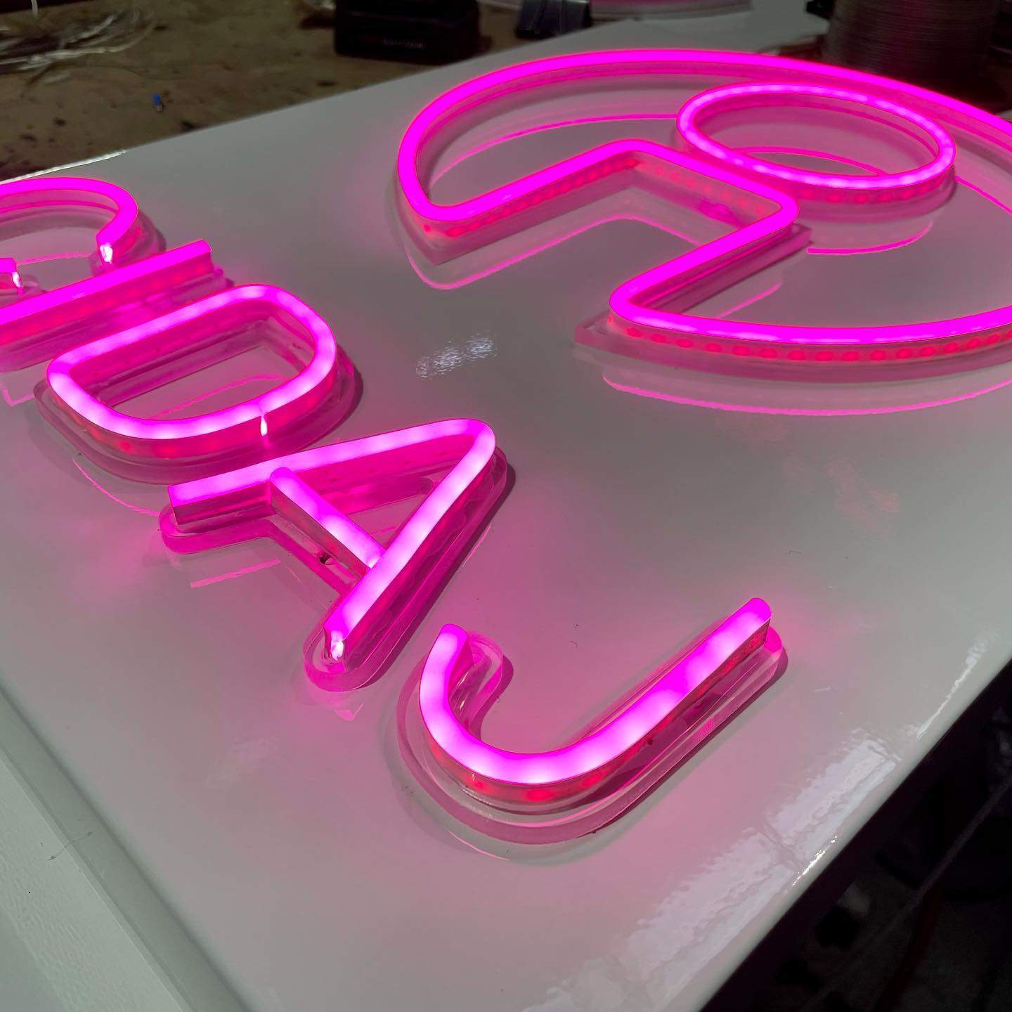 Logos de neon LED en Madrid